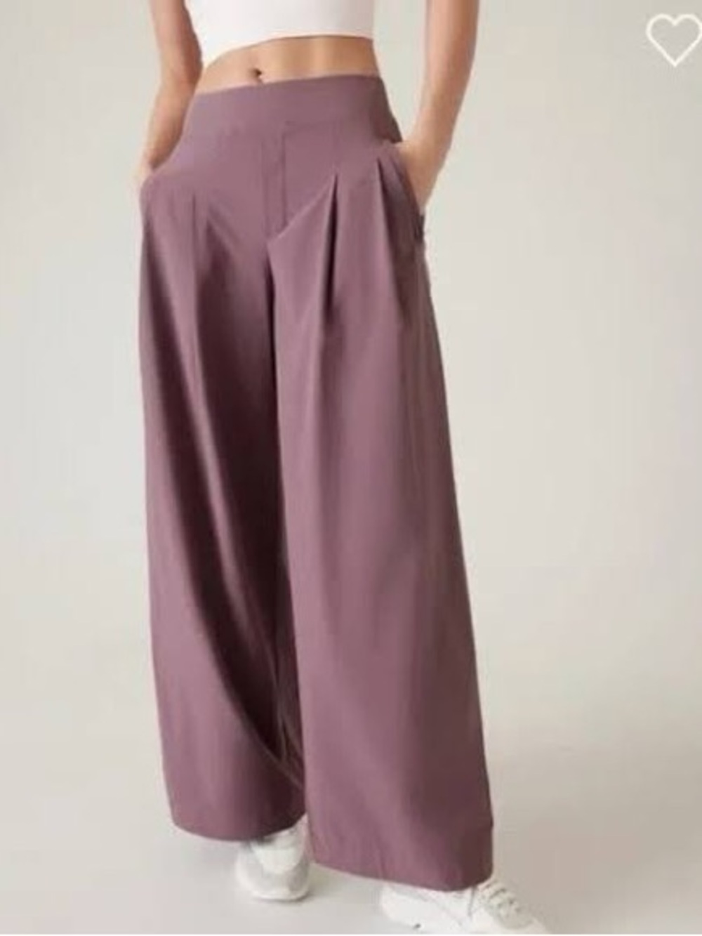 Athleta Brooklyn Heights-Leg High-Rise Wide Leg Pants PETITE 8P in Damask Mauve